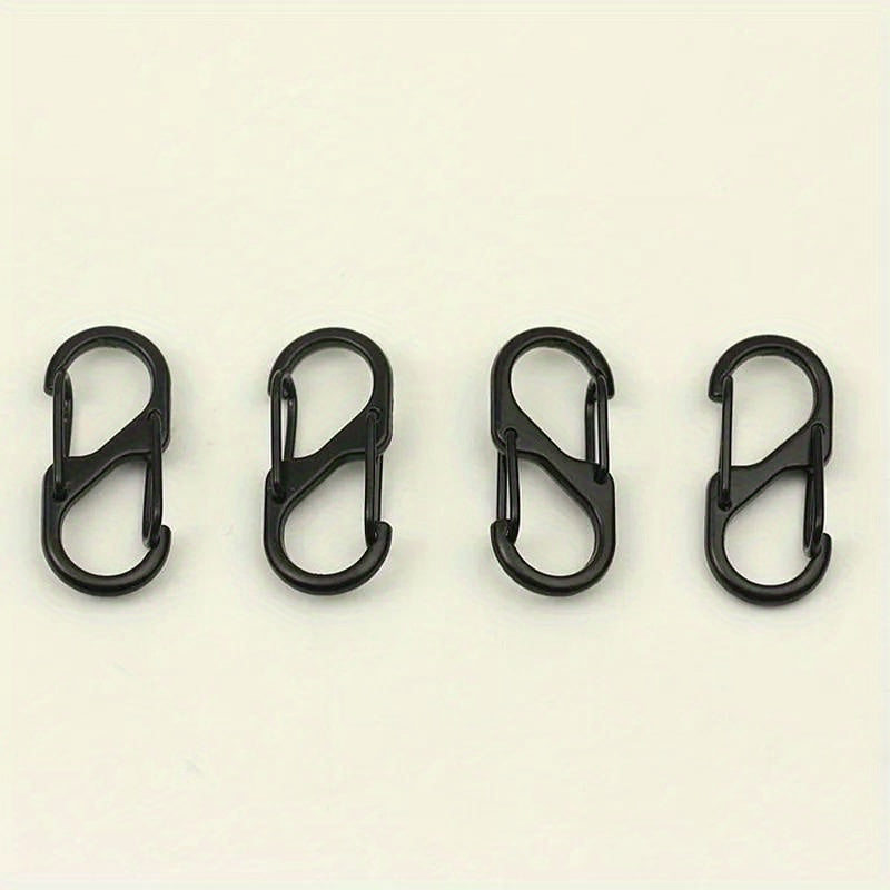 10pcs Stainless Steel S Carabiner Lock Mini Keychain Hook Anti Theft