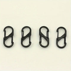 10pcs Stainless Steel S Carabiner Lock Mini Keychain Hook Anti Theft