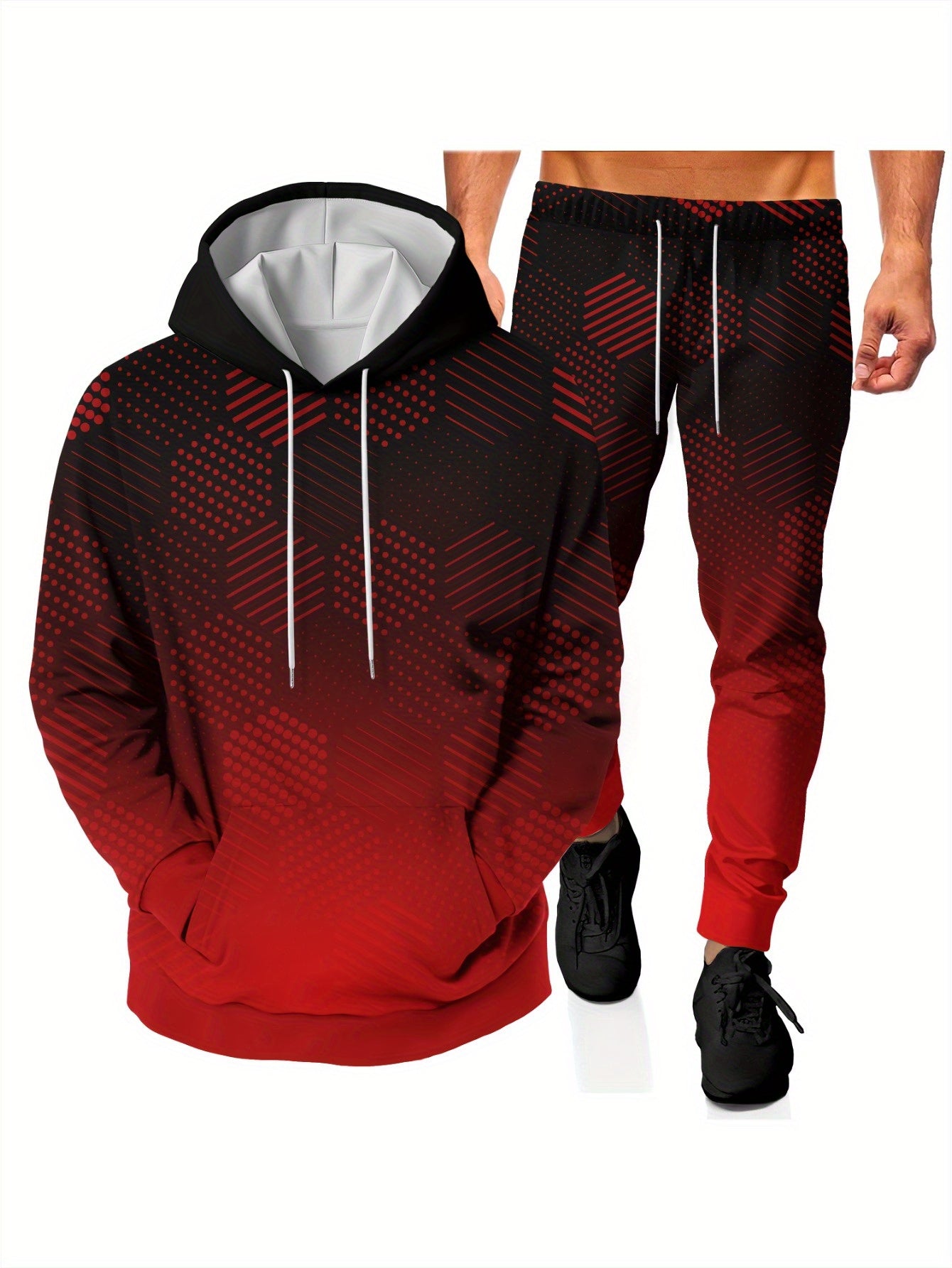 Men's 3D Print Hoodie Joggers Set