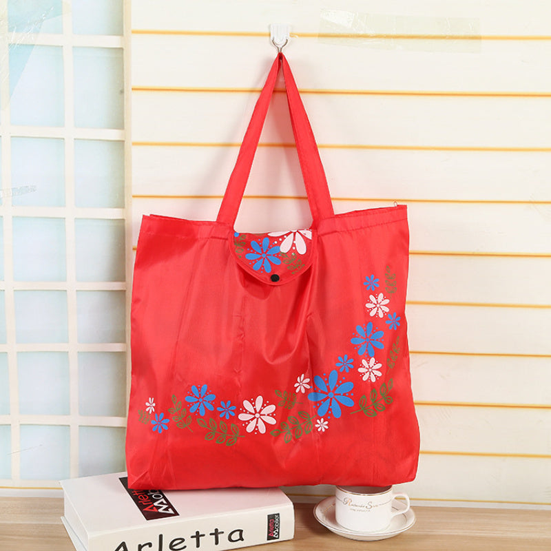 Foldable Shopping Bag Women Handbag Casual Floral Printed Large Capacity Bag