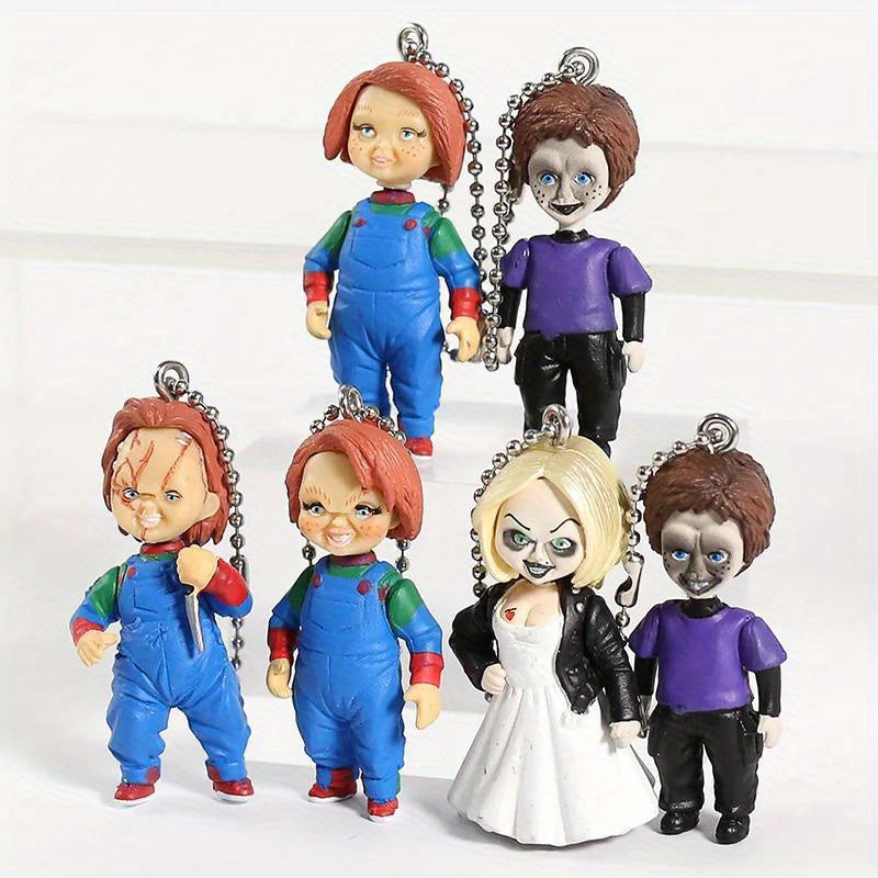 Horrible Dolls Figurine Cake Decoration Halloween Gift 6pcs