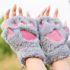 Cartoon Cat Paw Warm Gloves for Outdoor Sports