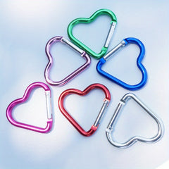 Colorful Heart Keychain Carabiner Backpack Hanging Buckles