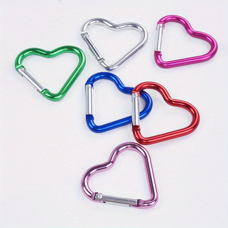 Colorful Heart Keychain Carabiner Backpack Hanging Buckles