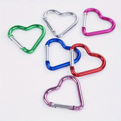 Colorful Heart Keychain Carabiner Backpack Hanging Buckles
