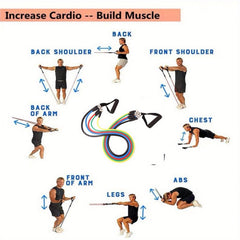 11pcs Resistance Bands Set for Yoga Pilates Gym Exercise