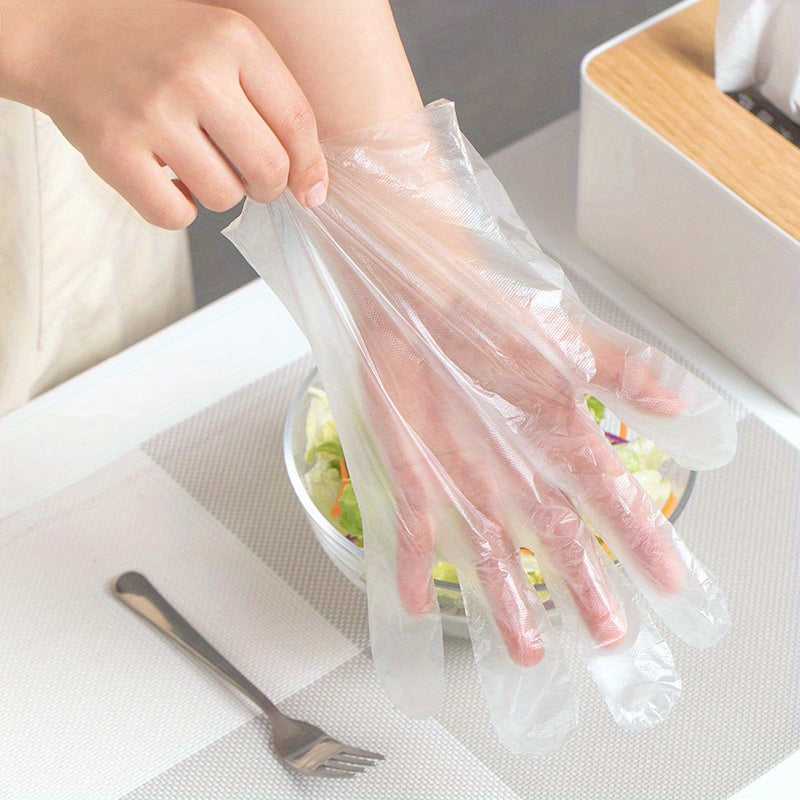 100 Pack Plastic Disposable Gloves Cooking Meal Preping Kitchen BBQ Cleaning