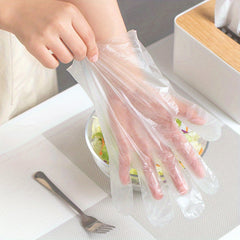 100 Pack Plastic Disposable Gloves Cooking Meal Preping Kitchen BBQ Cleaning