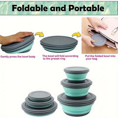 Portable Folding Bowl Collapsible Camping Travel Bowl Kit