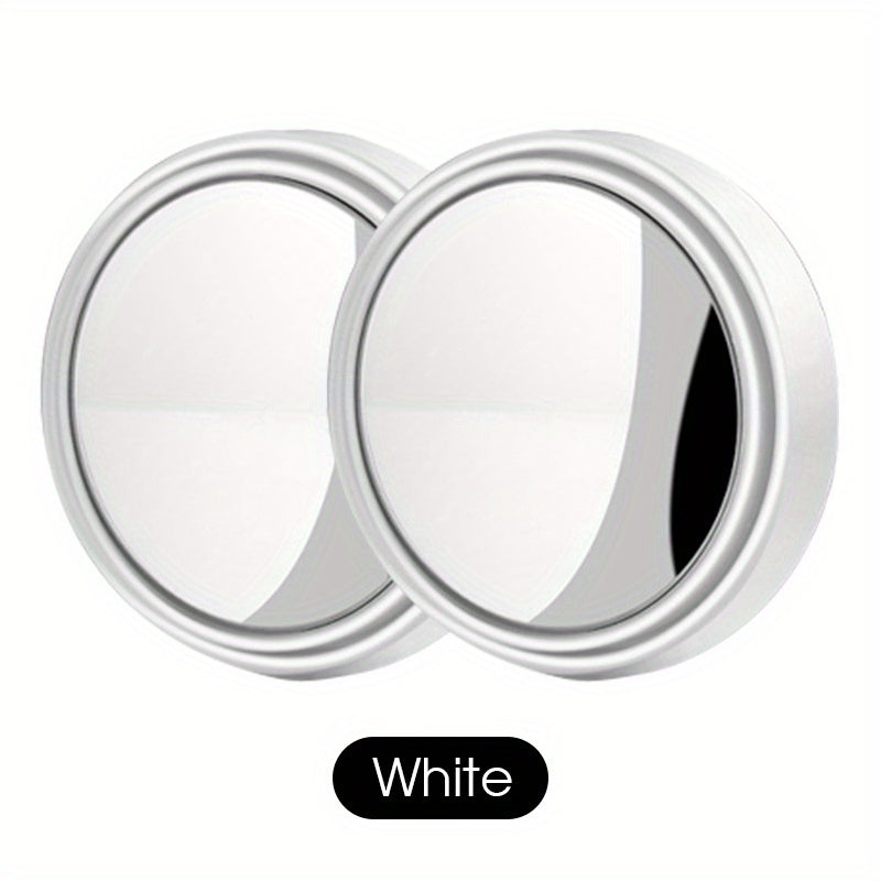 2pcs Round Blind Spot Mirrors Wide Angle Stick On Rearview Mirrors