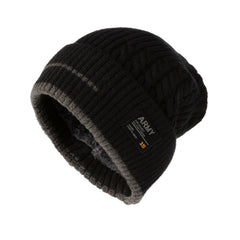 Winter Velvet Lined Knitted Hat Ear Protection Warm Beanies