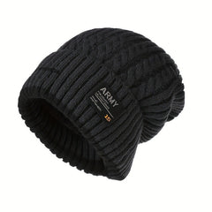 Winter Velvet Lined Knitted Hat Ear Protection Warm Beanies