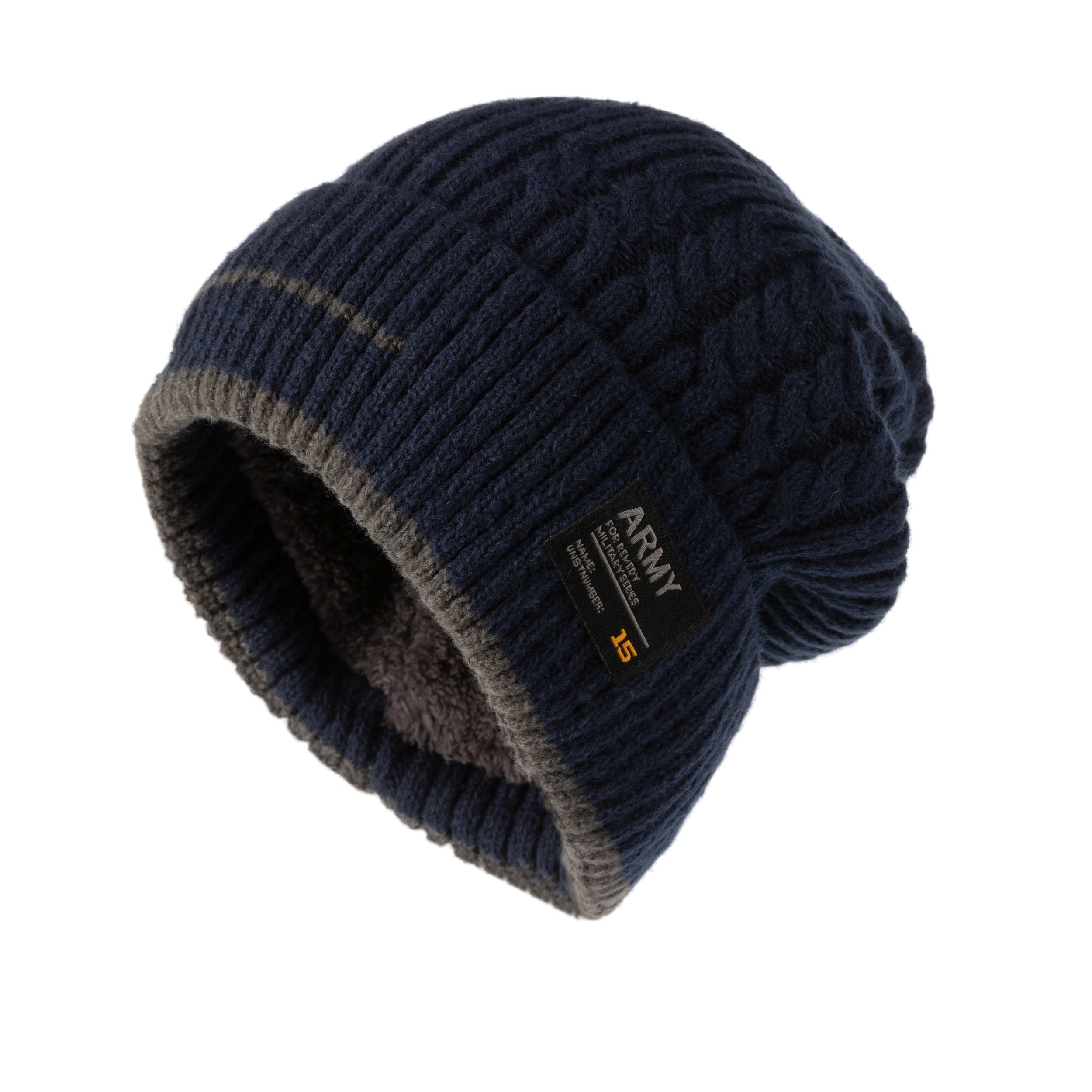 Winter Velvet Lined Knitted Hat Ear Protection Warm Beanies