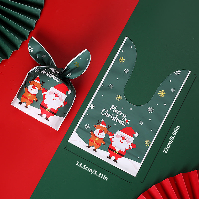 20pcs Rabbit Ear Harness Gift Bag Christmas Snack Packaging Bag
