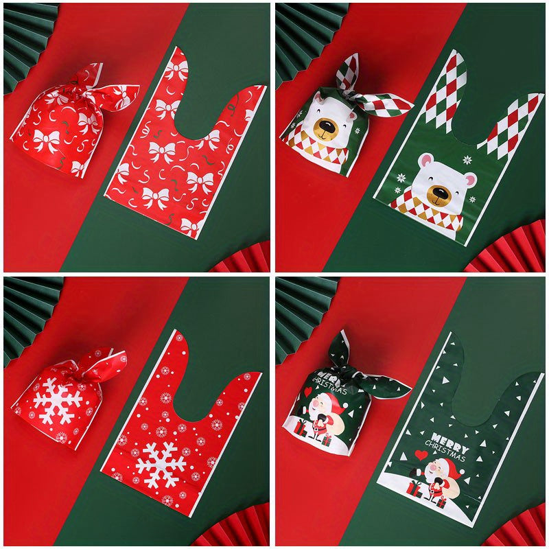 20pcs Rabbit Ear Harness Gift Bag Christmas Snack Packaging Bag