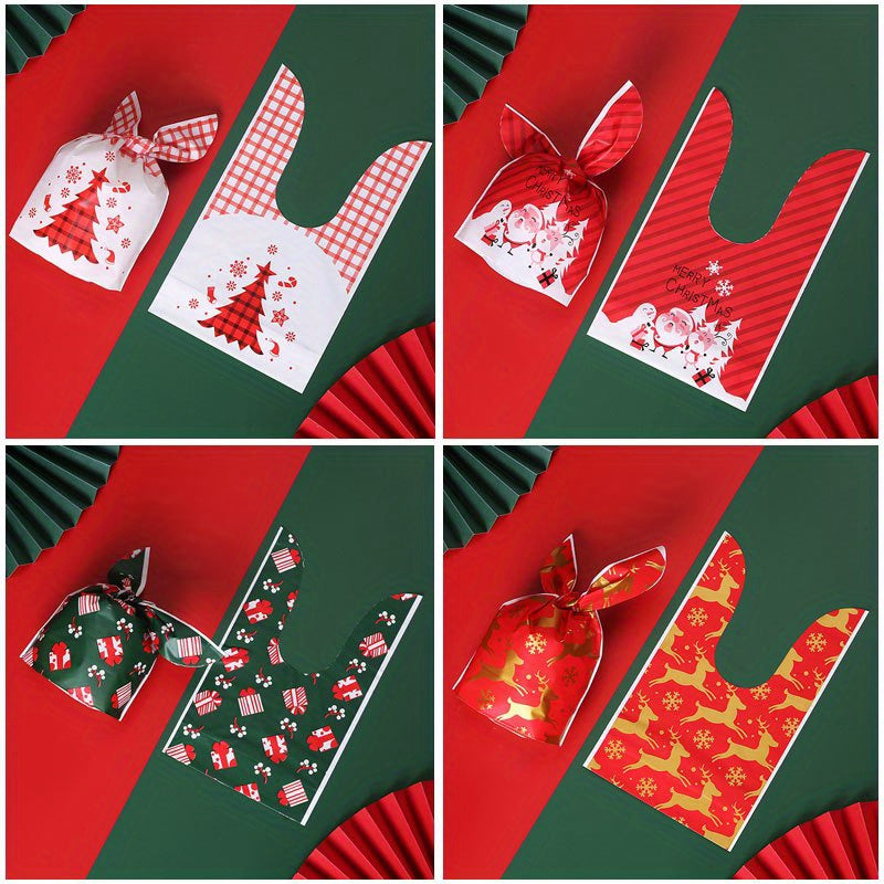 20pcs Rabbit Ear Harness Gift Bag Christmas Snack Packaging Bag