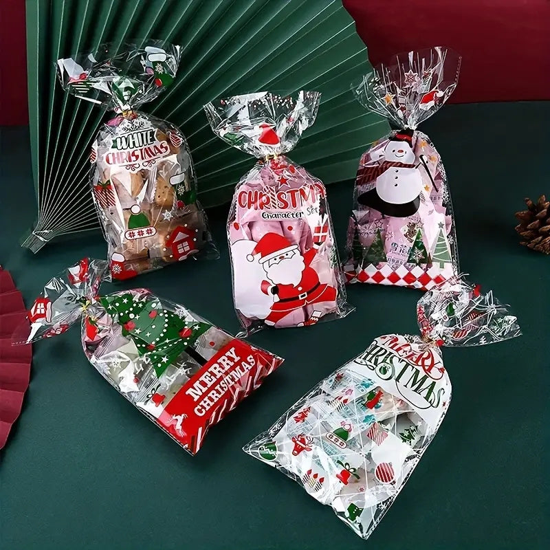 50pcs Christmas Party Candy Bags with Ties