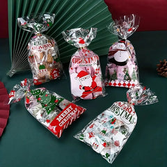 50pcs Christmas Party Candy Bags with Ties