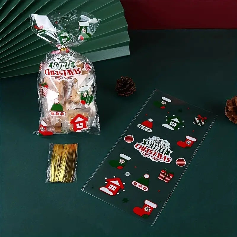50pcs Christmas Party Candy Bags with Ties