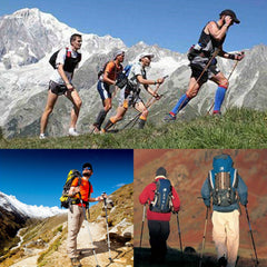 Foldable Lightweight Aluminum Hiking Stick Telescopic Straight Handle