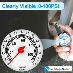 Heavy Duty Tire Pressure Gauge 0-100 PSI Mechanical Gauge