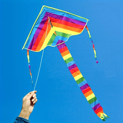 Rainbow Kite Long Tail Outdoor Kites Beach Park Yard Creative Kite