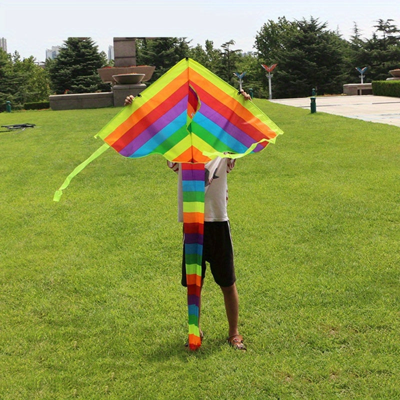 Rainbow Kite Long Tail Outdoor Kites Beach Park Yard Creative Kite