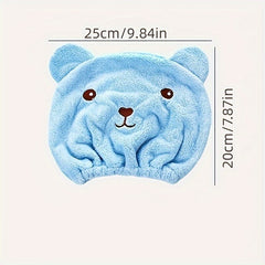 Cartoon Microfiber Hair Drying Towel - Quick Drying for Curly Long Thick Hair