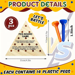 Wooden Triangle Peg Games Triangle Wooden Board Game Wooden Strategy Toy