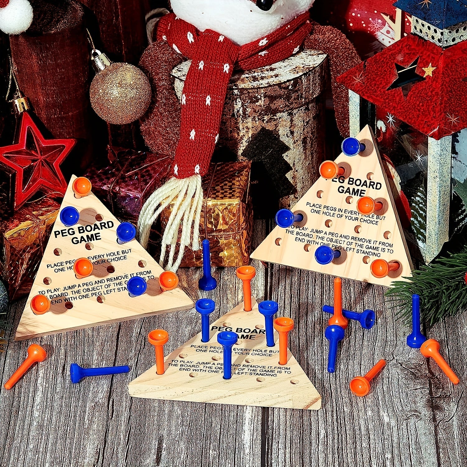 Wooden Triangle Peg Games Triangle Wooden Board Game Wooden Strategy Toy