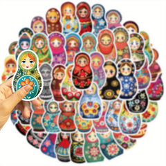 52pcs Cartoon Matryoshka Doll Graffiti Stickers DIY Waterproof Stickers