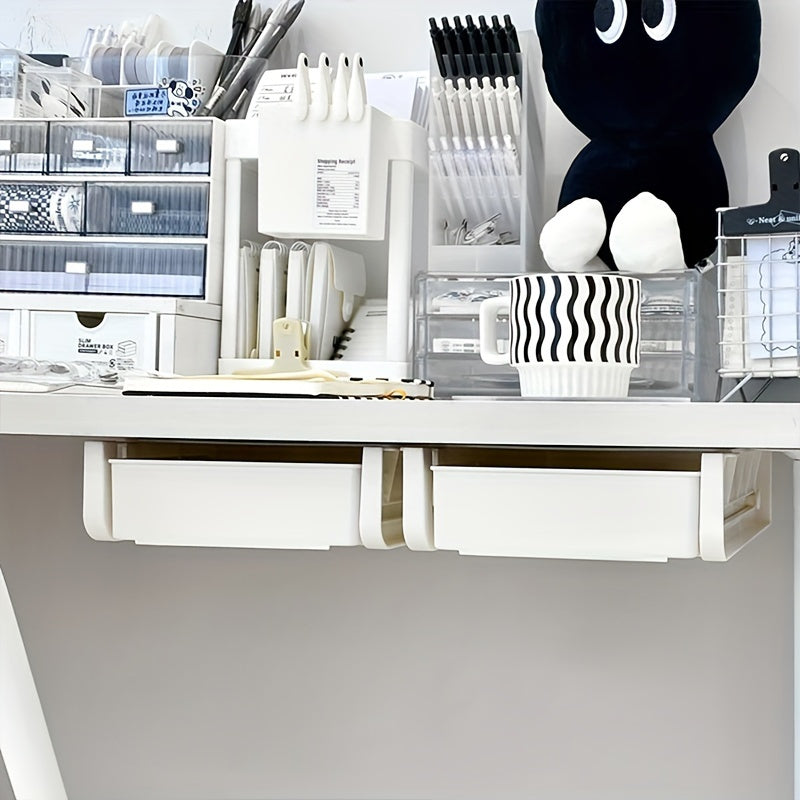 Hidden Pen Box Under Desk Drawer Key Storage Box Office Stationery Box