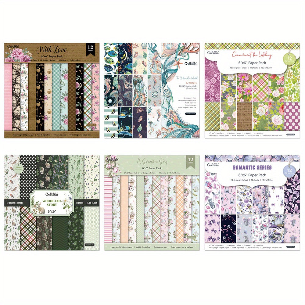 6 Scrapbook Paper Jellyfish Flower Pattern DIY Material