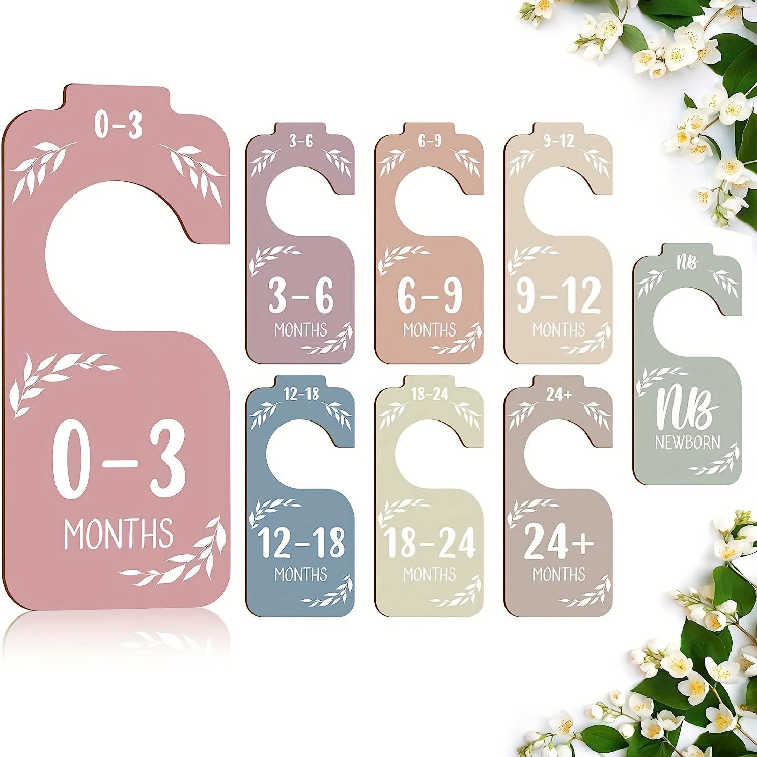 8pcs Closet Rack Label Cards Wooden Classify Label For Clothes Shoes
