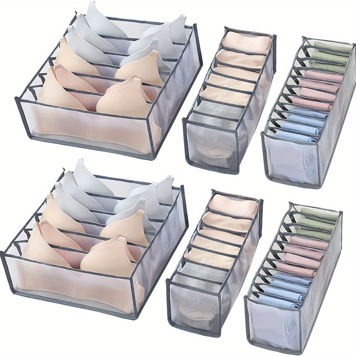 3pcs Bra & Panty Organizer Foldable Underwear Storage Box Drawer