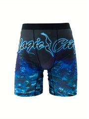 City Building Pattern Men's High Stretch Boxer Briefs