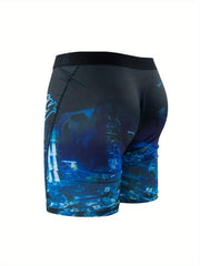 City Building Pattern Men's High Stretch Boxer Briefs