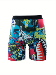 Graffiti Pattern Men's High Stretch Boxers for Active Men