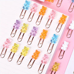 Candy Bear Metal Rose Golden Paper Clip Stationery