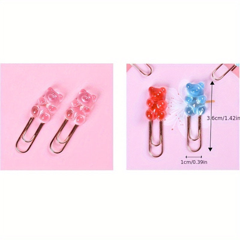 Candy Bear Metal Rose Golden Paper Clip Stationery