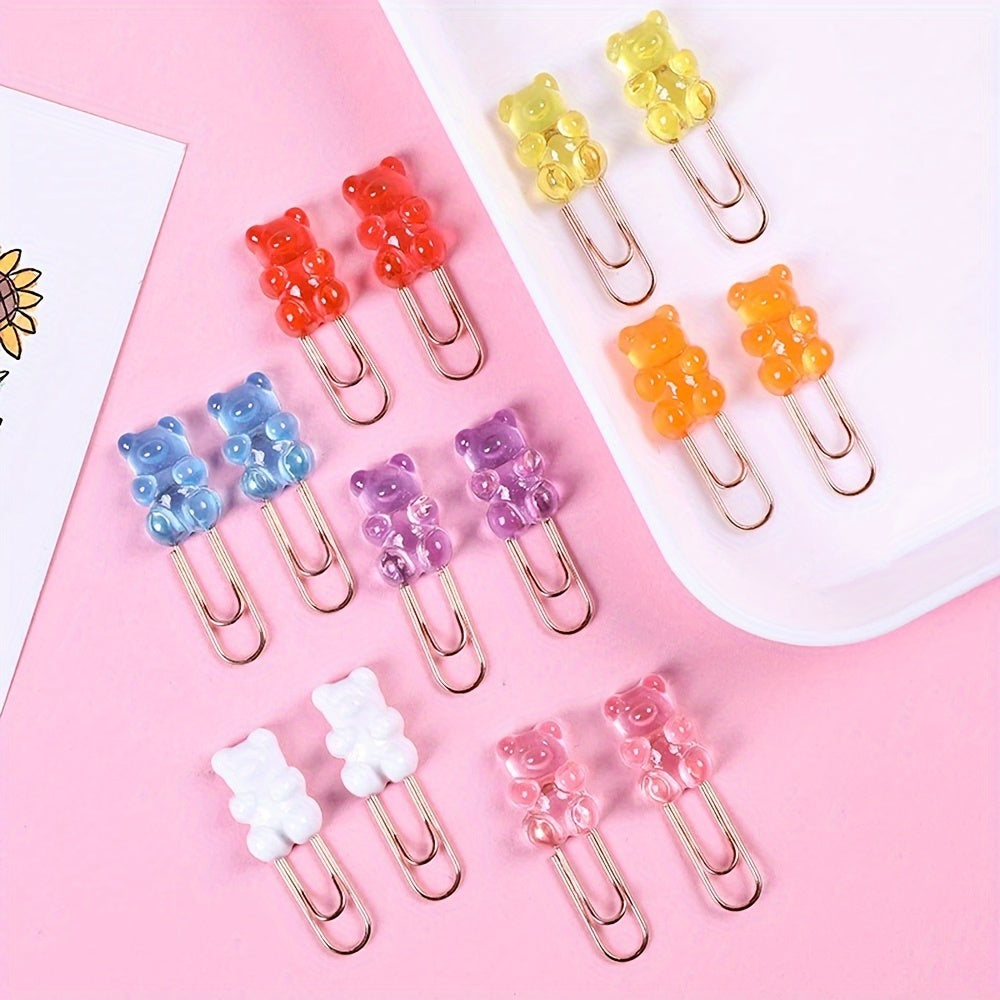 Candy Bear Metal Rose Golden Paper Clip Stationery