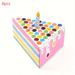 8pcs Wedding Favor Boxes Triangle Cake Shaped Candy Boxes