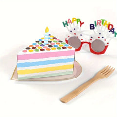 8pcs Wedding Favor Boxes Triangle Cake Shaped Candy Boxes
