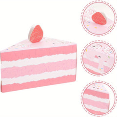 8pcs Wedding Favor Boxes Triangle Cake Shaped Candy Boxes