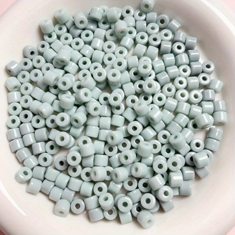50pcs Gradient Solid Bucket Beads 6mm Cylindrical for DIY Jewelry