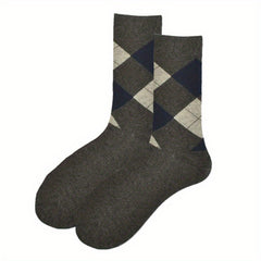 Classic Striped Cotton Business Dress Socks for Men