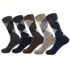 Classic Striped Cotton Business Dress Socks for Men