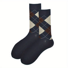 Classic Striped Cotton Business Dress Socks for Men