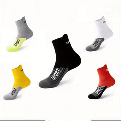 Men's Cotton Sports Socks Wear resistant Basketball Mid Calf Crew Socks
