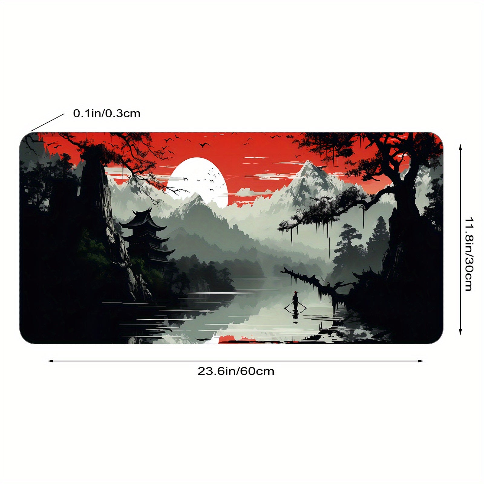 Japanese Landscapes Large Mouse Pad XL Keyboard Mat Long Mousepad